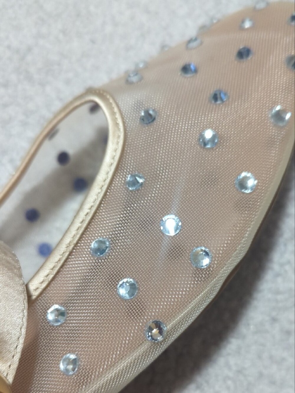 Old Navy Gold Mesh Rhinestone Mary Jane Flats - Picture 6 of 6